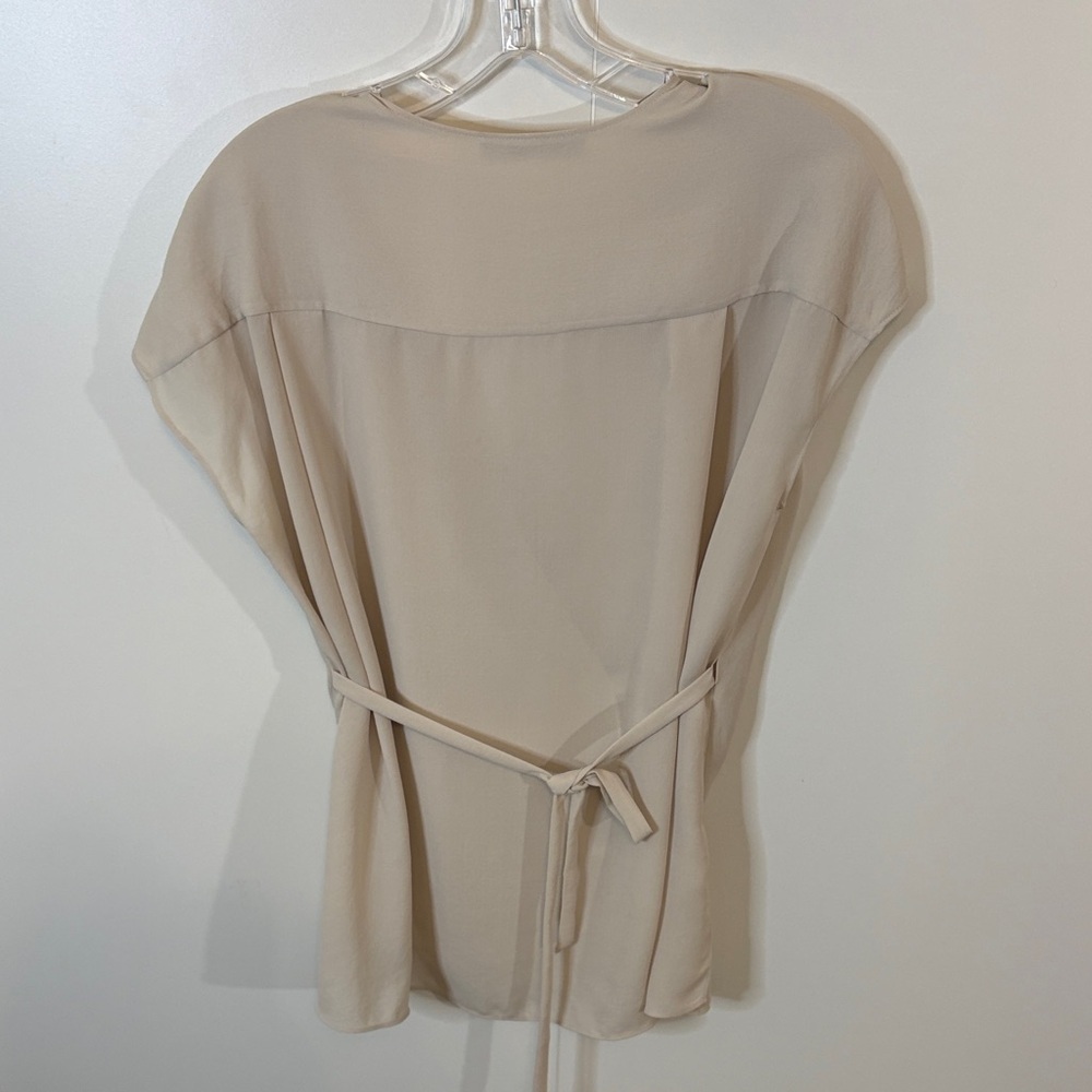 All Saints Silk Wrap Cap Sleeve Peplum Blouse size S - Picture 3 of 7